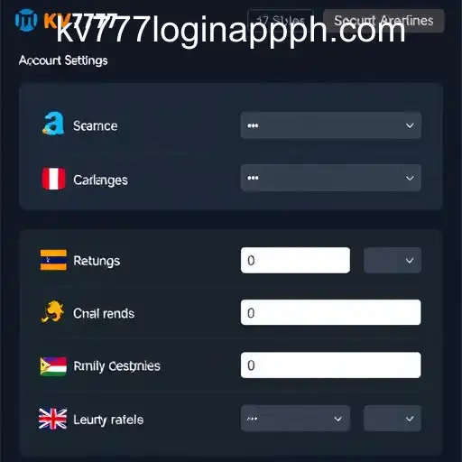 Exploring 'Account Settings' in the KV777 Login App Philippines